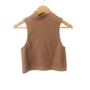 Zara Mock Neck Seamless Cropped Tank XS -S